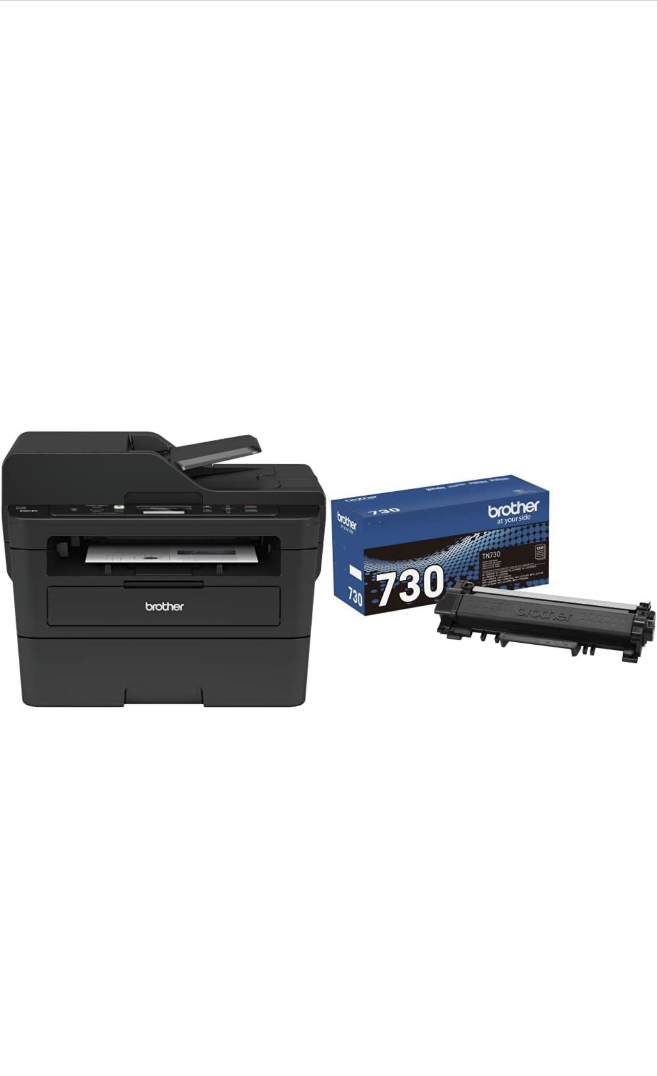 Brother Compact Monochrome Laser Multi-Function Copier and Printer, DCPL2550DW with Standard Yield Black Toner