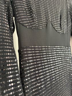 Black Silver Sequin Embellished Dress or Jacket