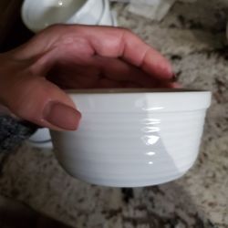 Six Ramekin White Dishes