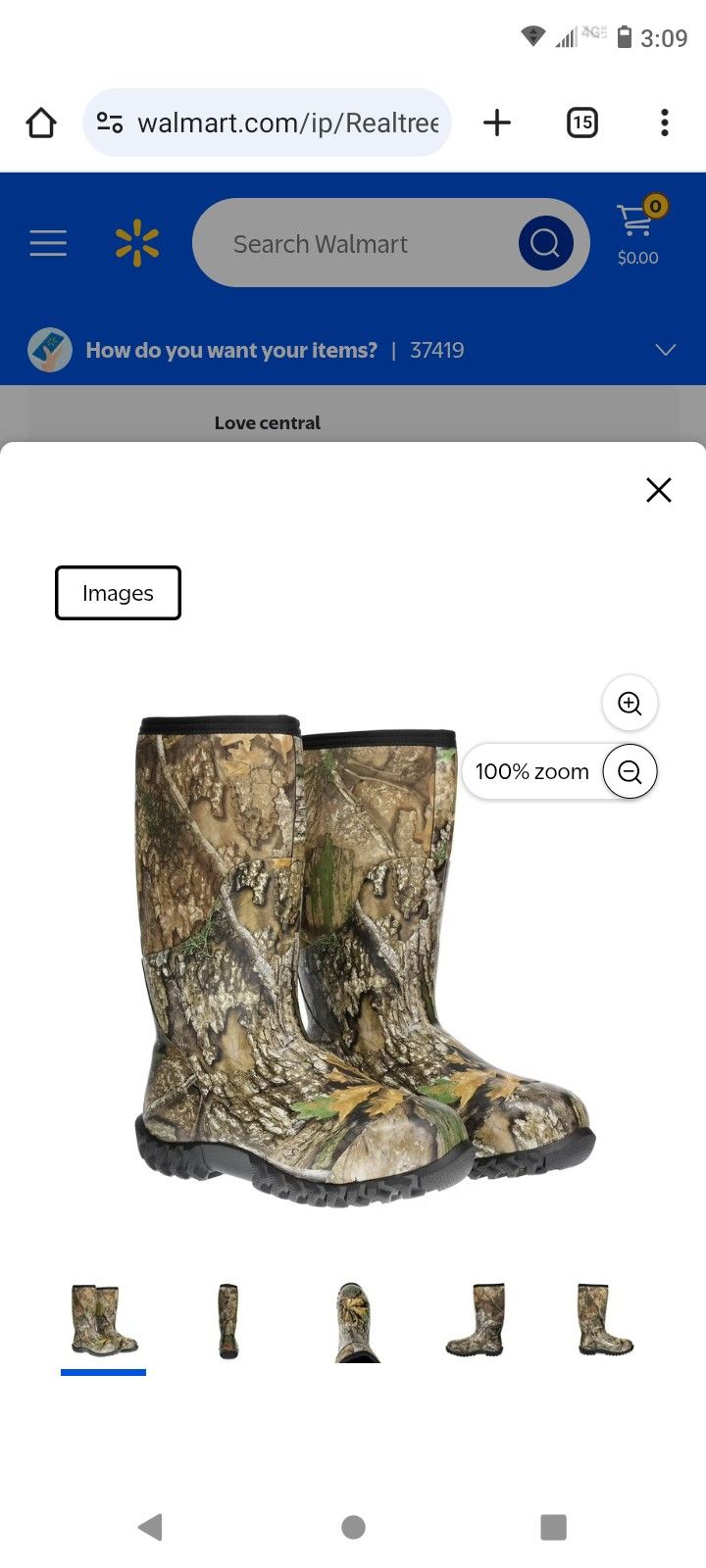 Realtree Men's Insulated Hunting Boot, Realtree APX, Size 12