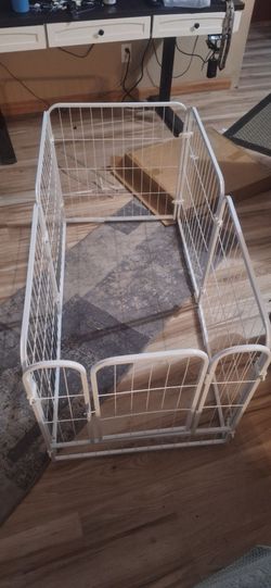 White Wire Pet Playpen with Door