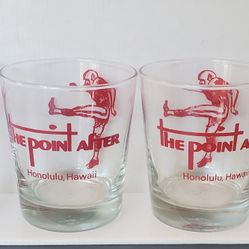 Vintage THE POINT AFTER Hawaiin  Drink Glass