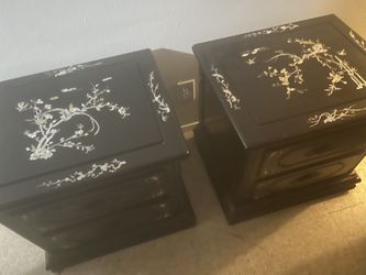 Beautiful Inlay End Tables Black