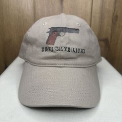 Guns Save Lives Baseball Hat Beige Pistol Adjustable Cotton OTTO Collection Cap