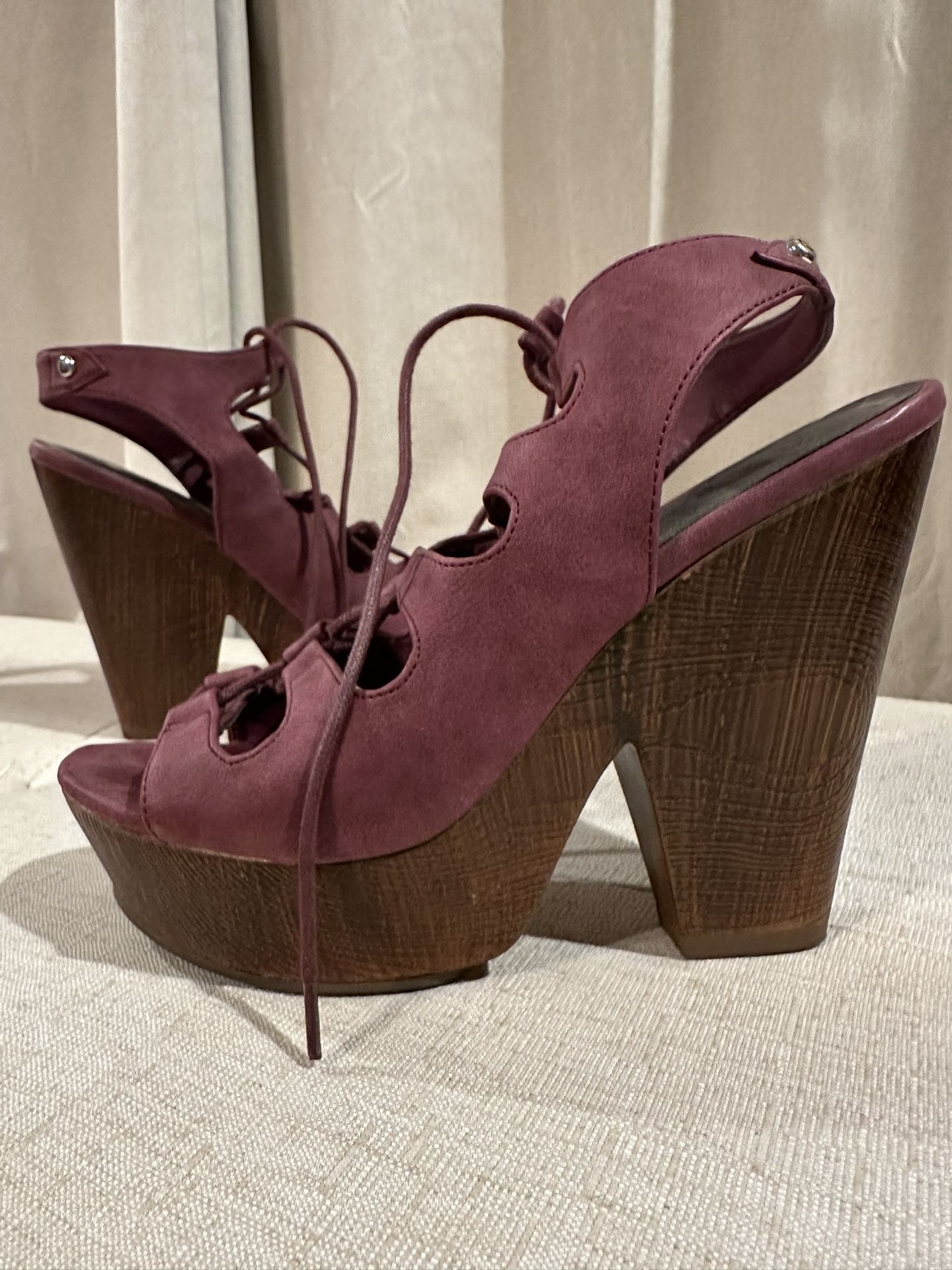 Guess Platform Block Wedge Heels 8.5