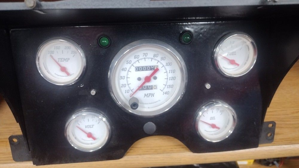 Complete Custom Cluster Gauge Set Like New And Hydro Dipped Dash Panels