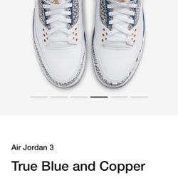 Jordan 3 True Blue, And Copper