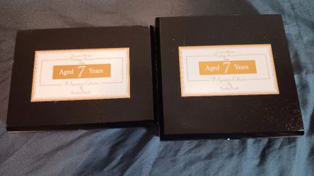 (2) Wooden Black Handmade Cigar Boxes 