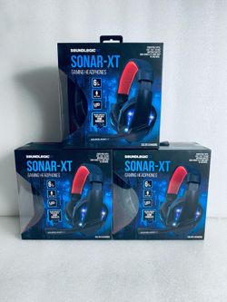Lot Of 3 New SoundLogic XT Sonar-XT LED Gaming Headphones With Microphone