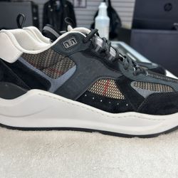 Burberry Black Check Sneakers Size 12 