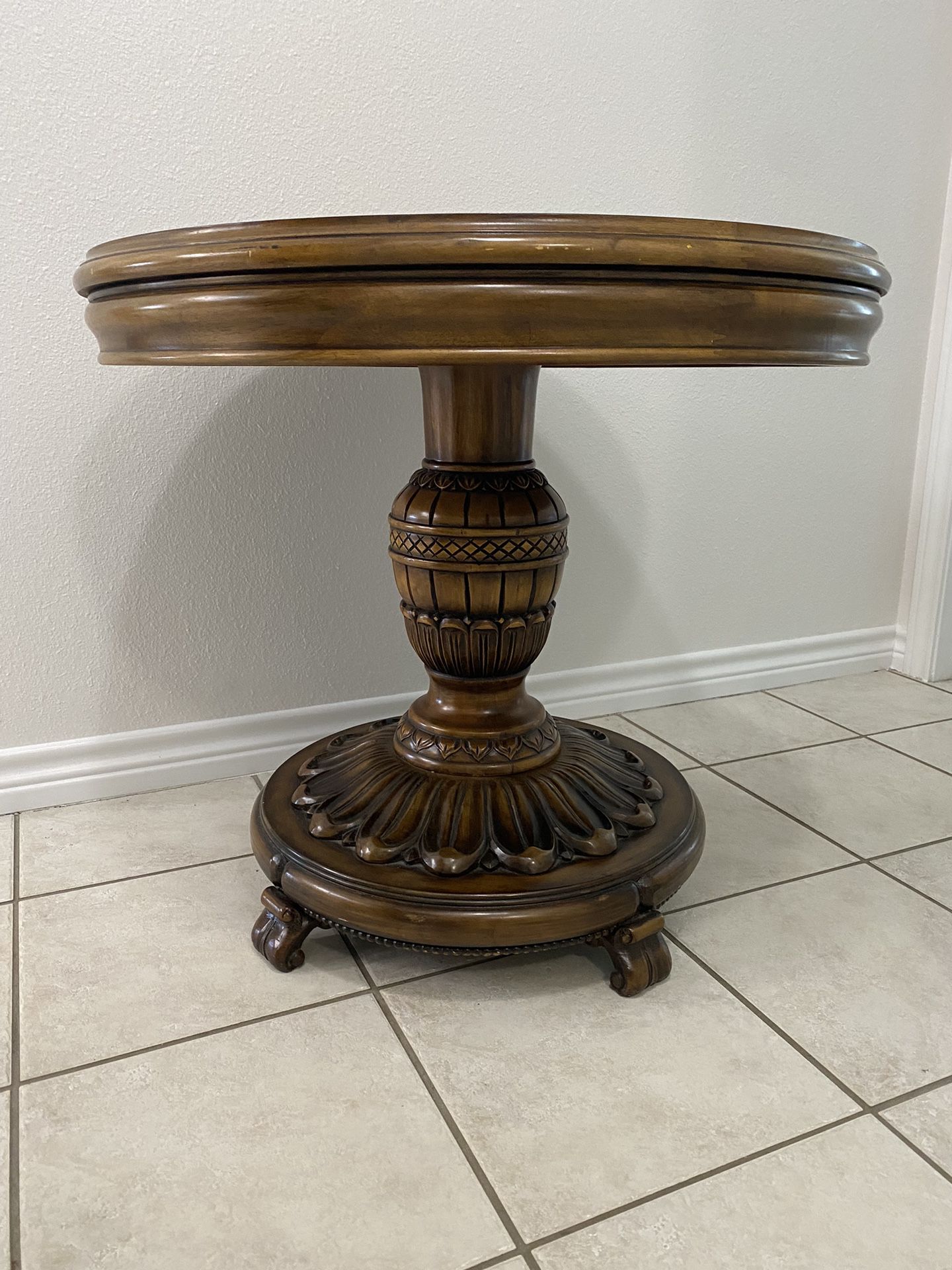 Wood Inlaid Side Table