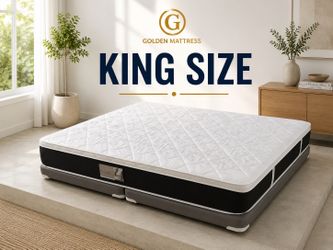 NEW 12” Mattress King Size Plush Pillowtop With Box Spring // Offer  🚚