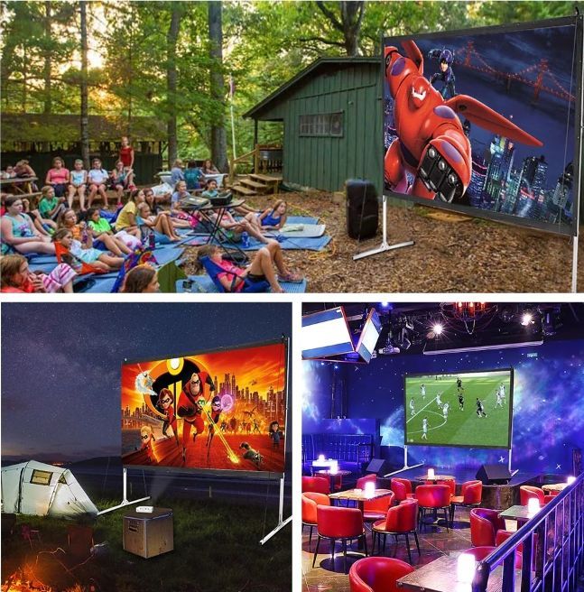 Brand New 120 Inch Outdoor Portable Projection Screen w/ Stand Parties Events Equipment Christmas Sale