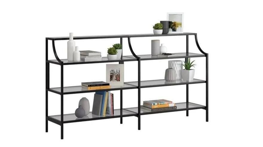 Console Table with Glass Shelves