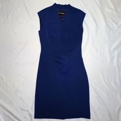  Vintage Sandra Augelazzi Dark Blue A Line Formal Dress Woman's 36