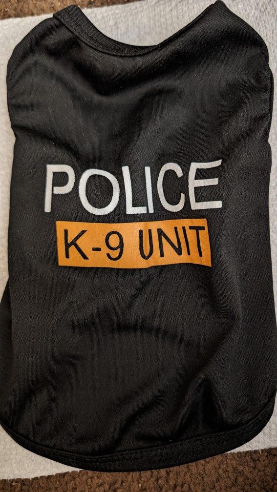 Police Dog K-9 Unit - Brand New 10" Long, 14" Chest, Puppy Clothes