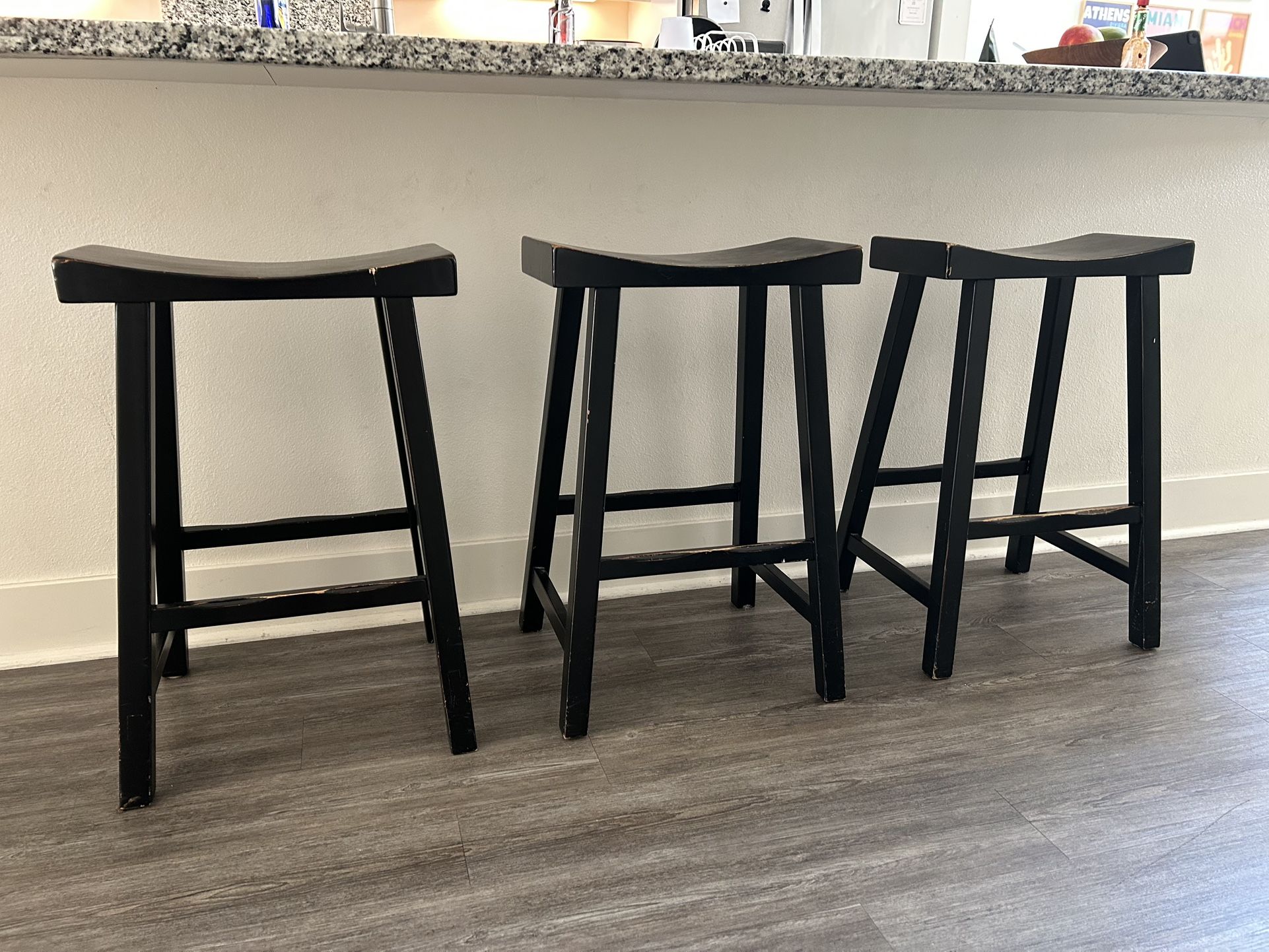 Black Wooden Barstools
