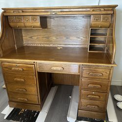 Oak Roll Top Desk