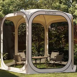East Oak Pop up Screen Tent with Mosquito Netting, Portable Screen House Canopy Shelter, 10 x 10 FT Instant Screen Gazebo & UPF 50+ UV Protection for