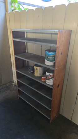 Wood and Metal 5-Shelf Storage Shelving Unit