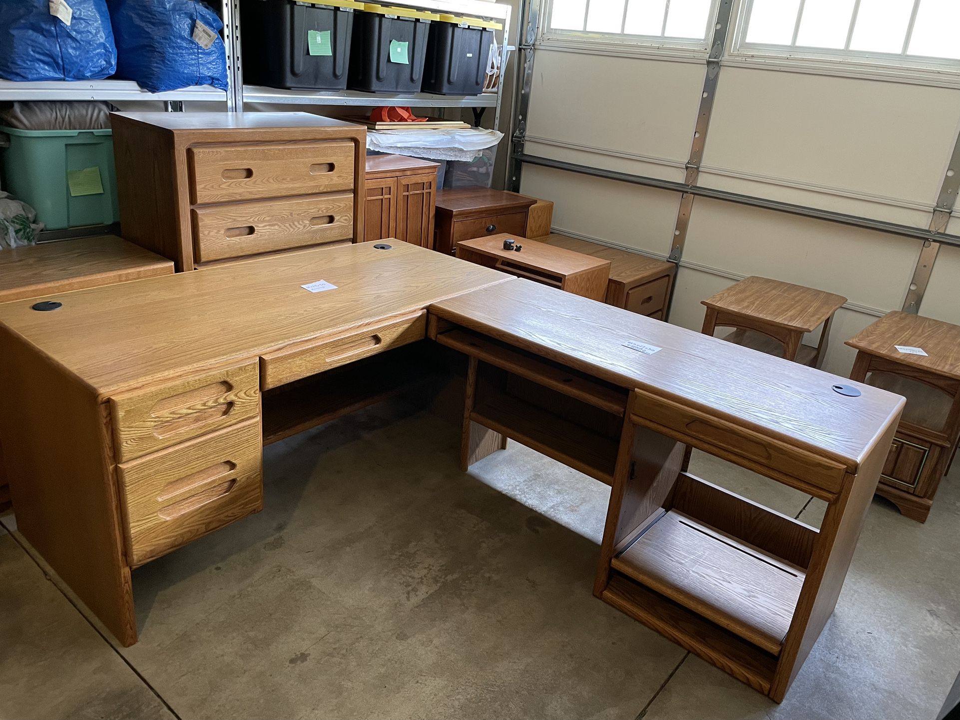 Vintage Corner Oak Desk