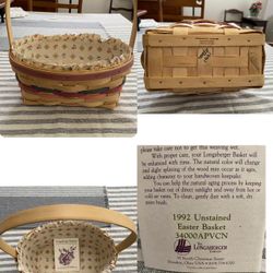 Longaberger 1992 Unstained Easter Basket