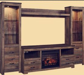 Tv Table With Fire palce