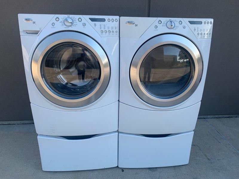 WHIRLPOOL DUET FRONT LOAD WASHER AND ELECTRIC DRYER SET