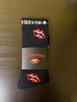 Black chrome hearts socks