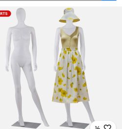 Mannequin Full Body Head Turns Sewing Dress Form 70" White Female Mannequin Base