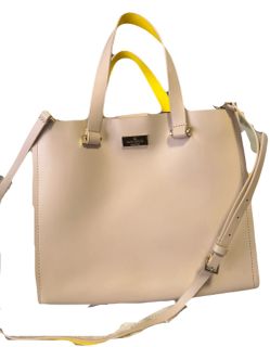 Kate Spade Beige & Yellow Satchel