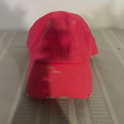 Pink Vintage Dad Hat With Slight Distress 