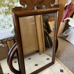 Wooden Unique Walnut Burle Mirror
