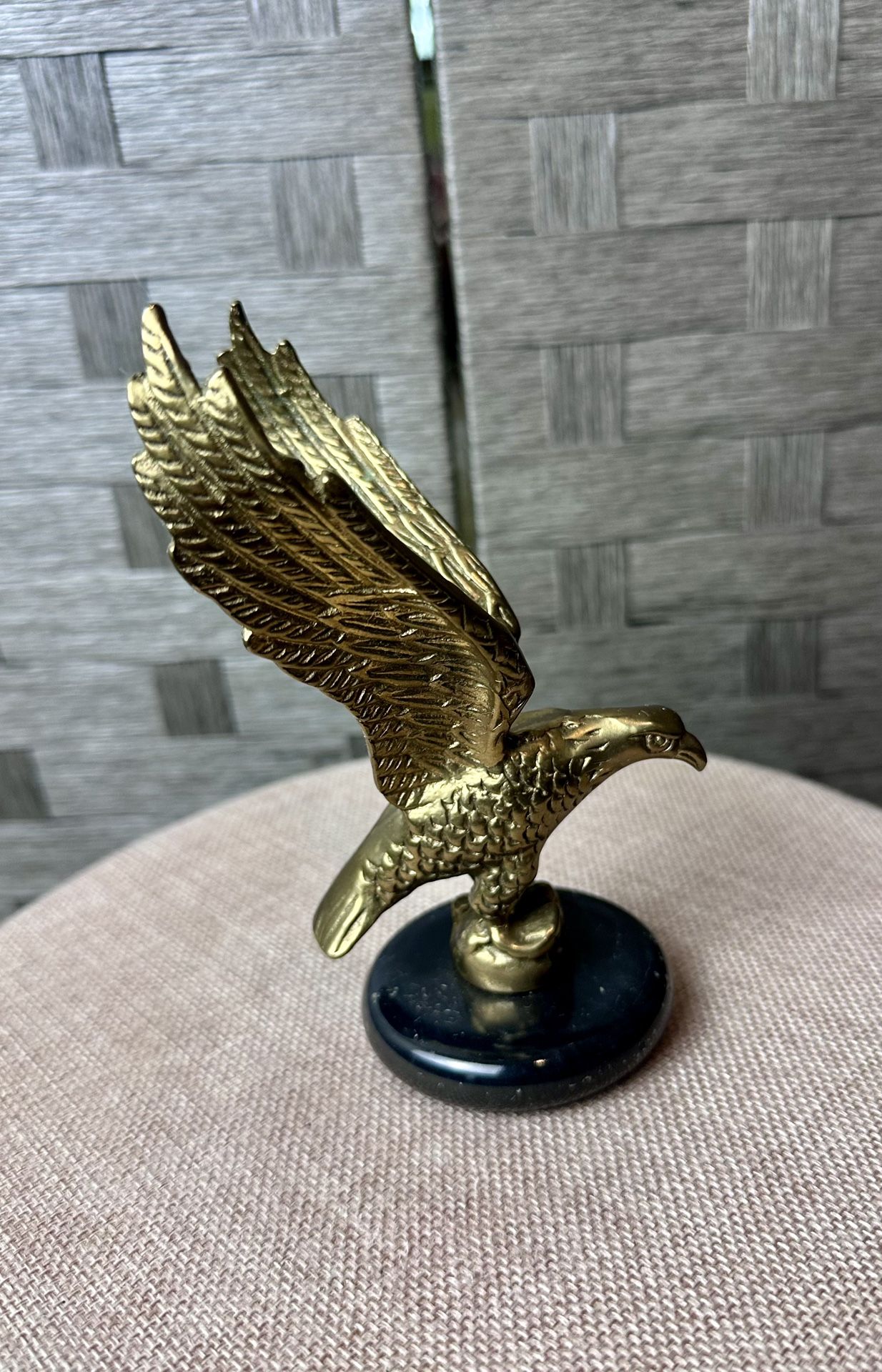 Mid-Century Brass Eagle Sculpture | Marble Base