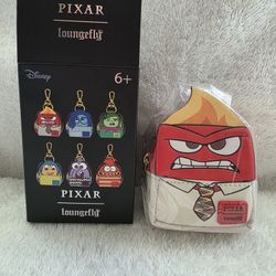 Inside Out 2 Loungefly Mini Backpack Charm Keychain (Anger)