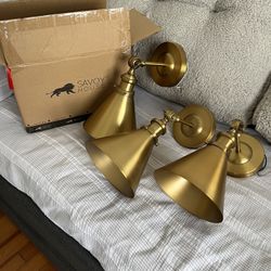 3 - Savoy House Gold Wall Sconces