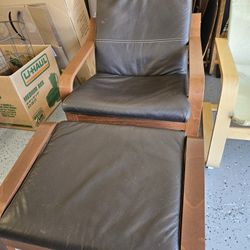 IKEA Poang Chair w/Ottoman 