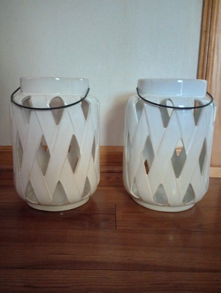 Ceramic Lanterns: Set of (2) Better Homes And Gardens 