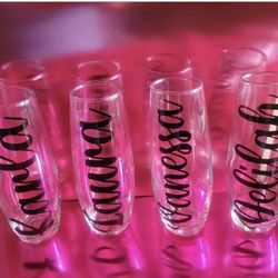Glass Shot Cup Customized With Any Name