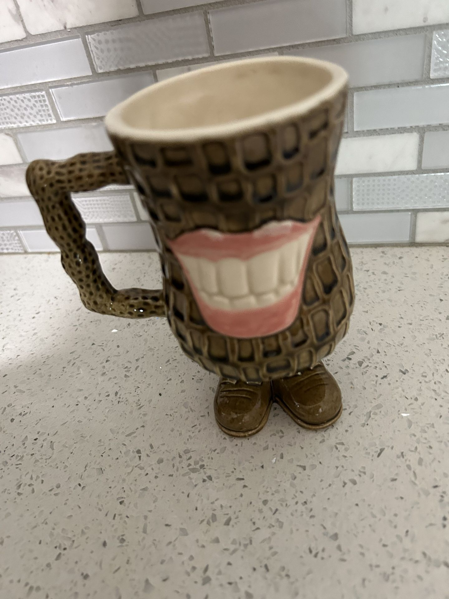 Vintage 1970s President Jimmy Carter, ceramic peanut face coffee mug