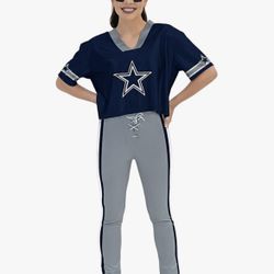 NFL Officially Licensed Adult Dazzle Skimmer Shirt, Lace-Up Detail Leggings (medium)
