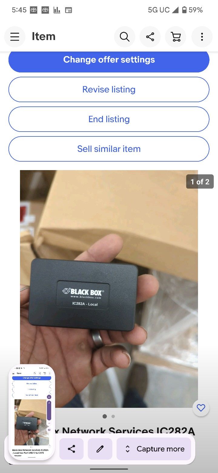 Black Box Network Services IC282A - Local two Port USB 1.1 to CAT5 extender