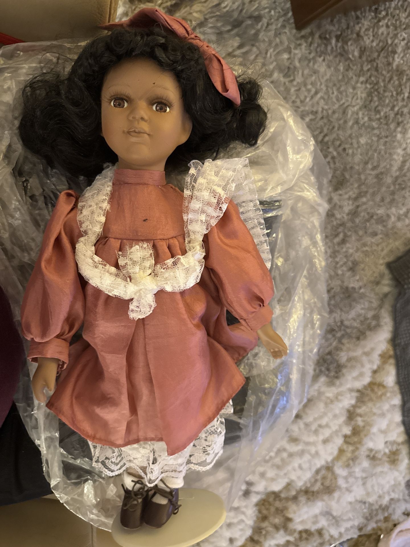 Ceramic African American Doll 14” High 1970’s