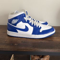 Pre-owned Jordan 1 Mid Kentucky Blue (women’s)
