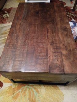Signature solid wood table.
