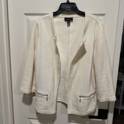 Women’s plus size Cream Sweater Jacket 1x 