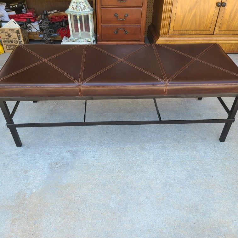 Leather Top Bench