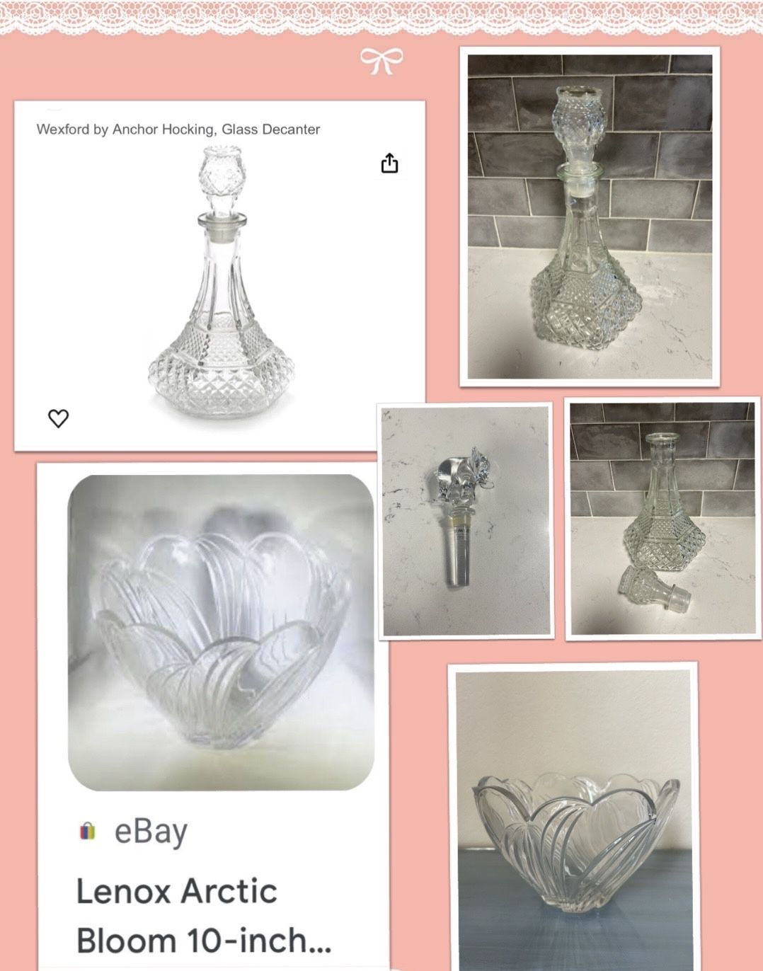 A Bundle Set Of 3 Crystal Home Entertaining Dining Serving Decor