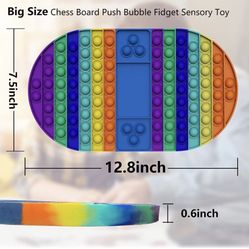  Pop Fidget Toys Jumbo Game Board Rainbow Push Bubble Popper Fidget Sensory Toy for Parent-Child Time Extra Large Giant Mega Huge Toy for Interact