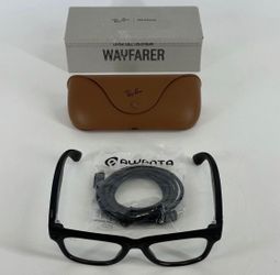 Ray-Ban Meta - Wayfarer (Gen 1) - 12 MP camera — Open Ear Speakers — Meta AI — 32GB storage - Clear Lenses - Shiny Black